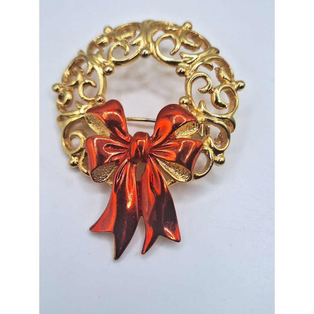 2 Christmas Wreath Brooches - Picture 10 of 12